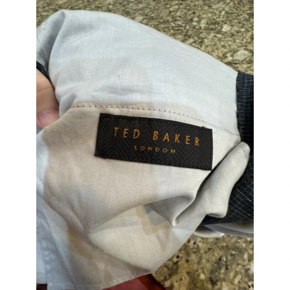 Ted Baker Keith CT Wool Linen Trousers Stretch Blue Men's Size 33 L $225
